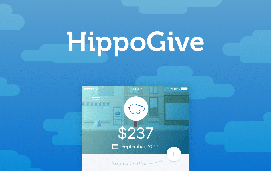 landing page, HippoGive