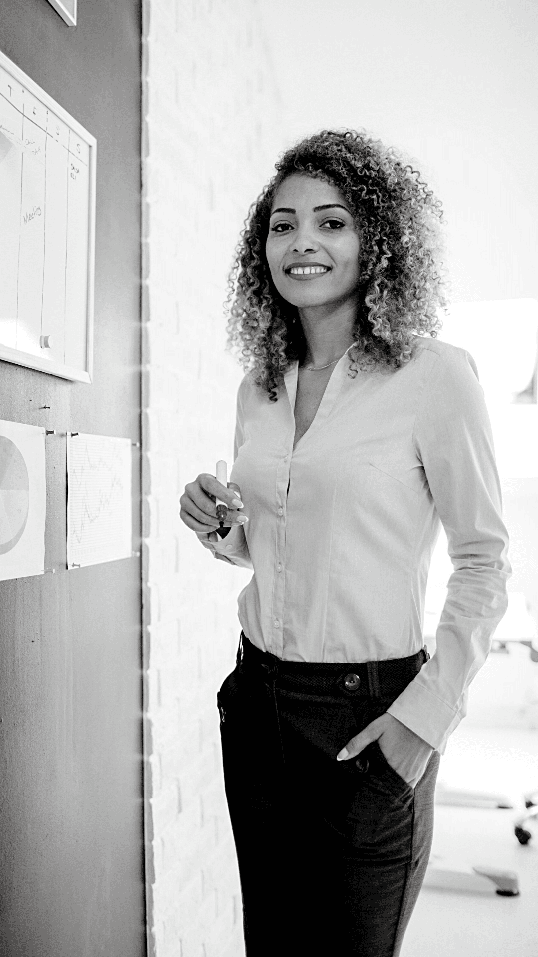 Woman with marker